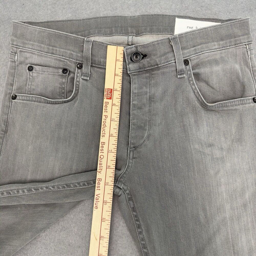 Rag & Bone Jeans Mens 32x34 Aged Gray Fit 1 Skinny Leg Button Fly Made in USA - Picture 8 of 11